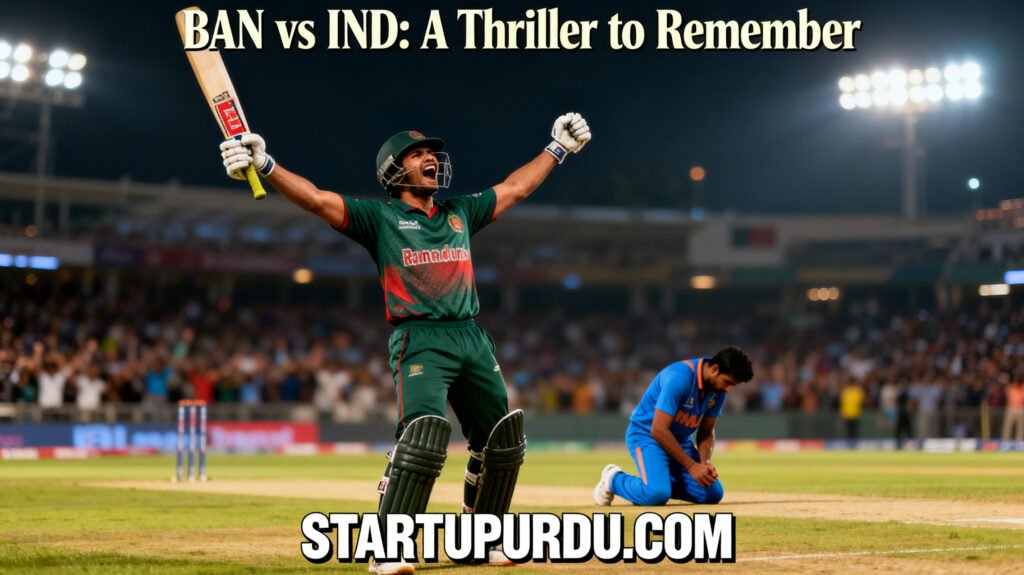 BAN vs IND T20 Bangladesh Ne Aakhri Over Mein India Ko Shikast De Kar Tareekh Raqam Kar Di